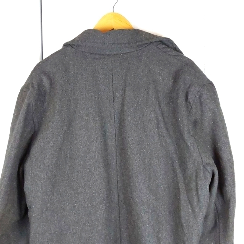 Steve & Barry's Wooly Mammoth Dark Gray Wool Dress Coat Preppy Neutral Sz.L - Picture 11 of 13